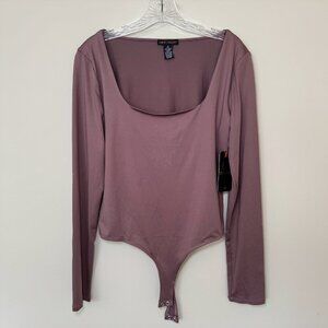 NWT Love Theory bodysuit long sleeve mauve shine size XL